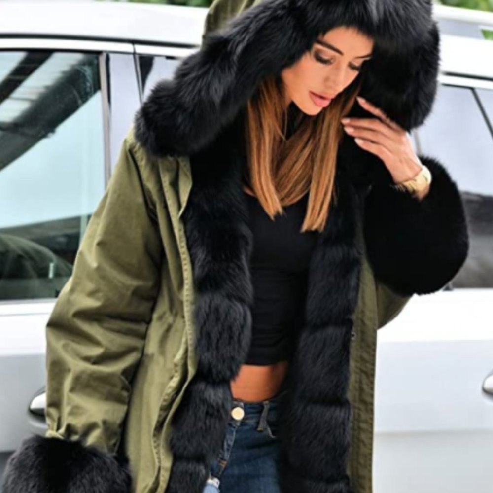 Women Thicken Warm Winter Coat Hood Parka Overcoat - Picture 1 of 4